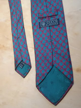 Cravatta Gucci Vintage Crest Seta '70