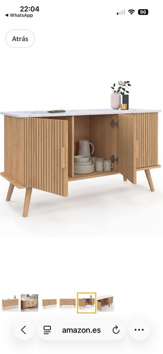 Mueble Salón Nuevo efecto listones Madera y Mármol