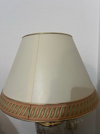 Lámpara de mesa cristal y metal dorada
