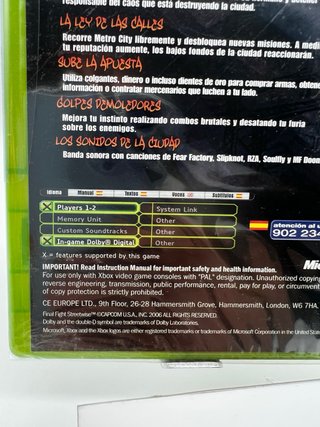 Final Fight Streetwise Xbox PAL ESP new sealed rar