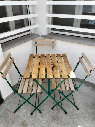 Mesa y 2 Sillas Jardín Plegables