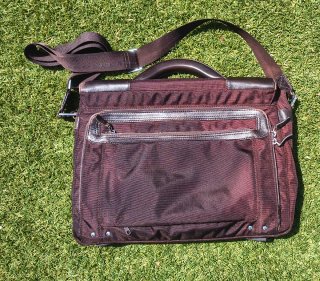 Bolso Piquadro portátil Marrón Cuero y Tela