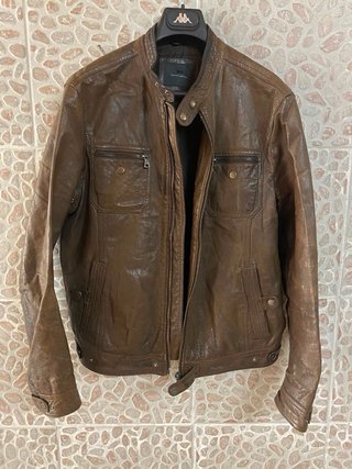 Giacca biker Vera Pelle vissuta Vintage Leggera