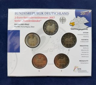 Alemania Set 5 Monedas 2€ Conmemorativas 2017.