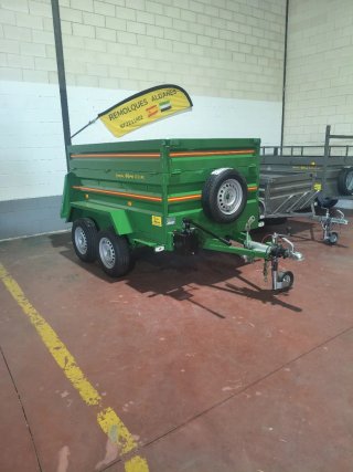 Remolque volquete verde 2 ejes