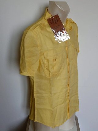 Camicia uomo lino gialla taglia L