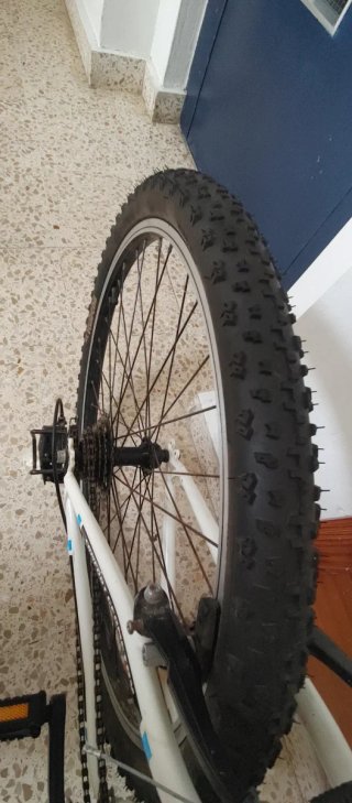 Bicicleta de montaña blanca