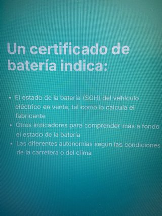 Certificado estado bateria coche eléctrico,hibrido