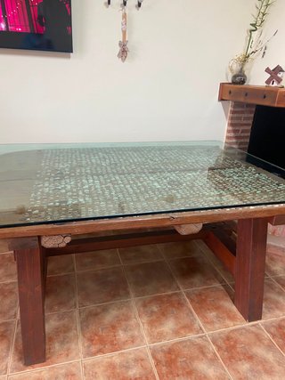 Trilla antigua - Mesa con cristal