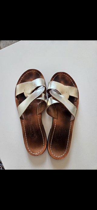 Ciabatte in cuoio donna oro Tg 38