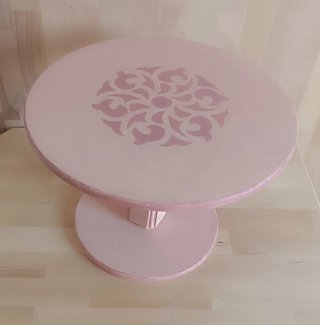 Base decorativa de madera rosa