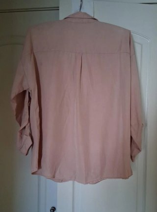Camisa/Blusa Zara Tencel Rosa, botones perlas