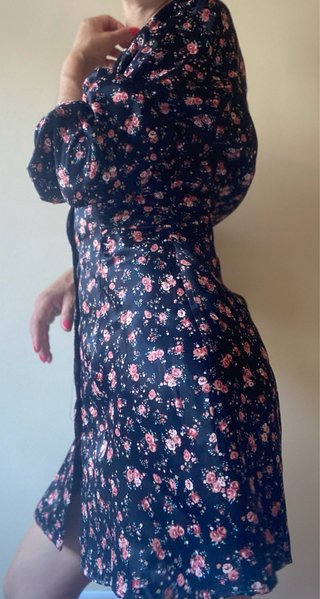 Vestido Zara satén estampado floral M