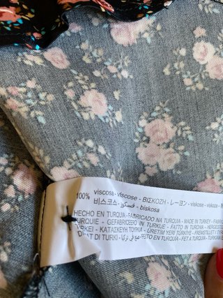 Vestido Zara satén estampado floral M