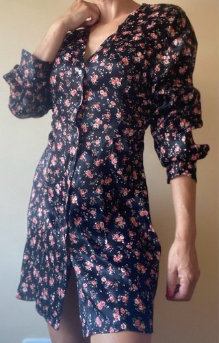 Vestido Zara satén estampado floral M