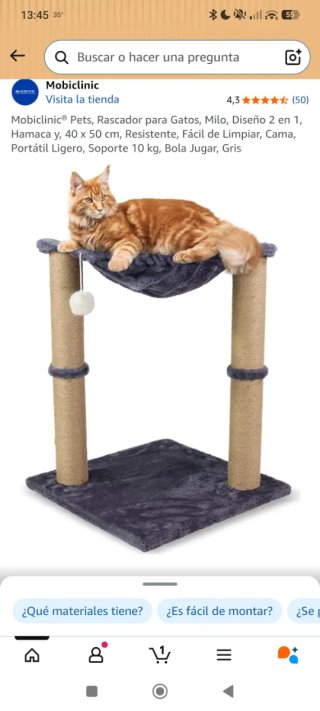 Hamaca de terciopelo para gato gris