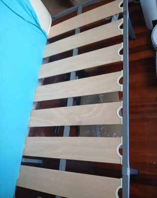 Somier de madera y metal, cama de 90 cm