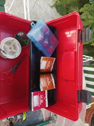 Caja de pesca y caña