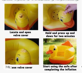 Asiento inflable de pato para bebés