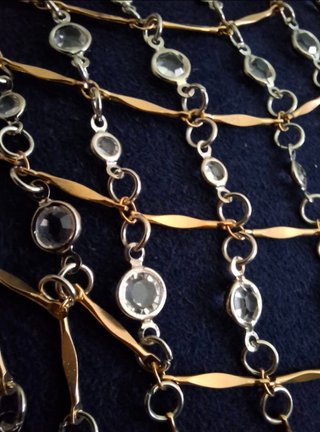 Collar Metálico Joyas Dorado y Plateado