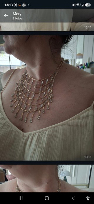 Collar Metálico Joyas Dorado y Plateado