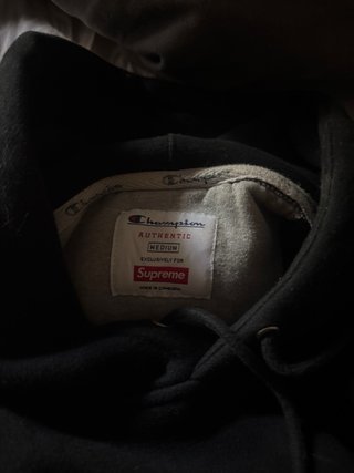 Sudadera Supreme x Champion Negra Talla M