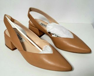 Zapatos Tejus Beige Talla 38 Slingback Tacón