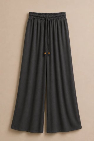 Pantalón ancho gris mujer