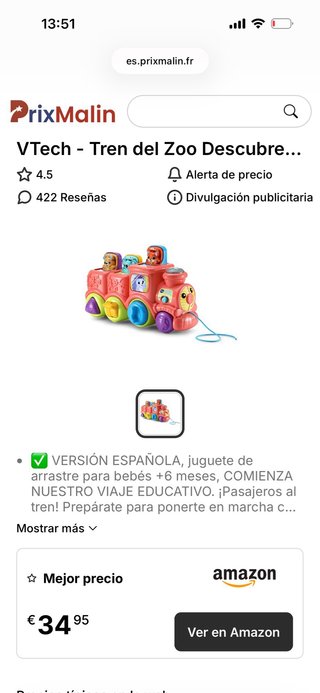 Tren arrastre del zoo animales, VTech. +6 meses