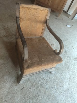 Sillón de madera y yute para restaurar a tu gusto