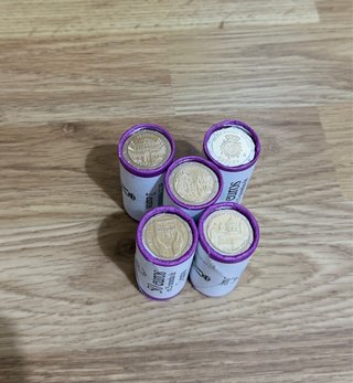 España 5 Rollos Monedas 2€ Conmemorativas.