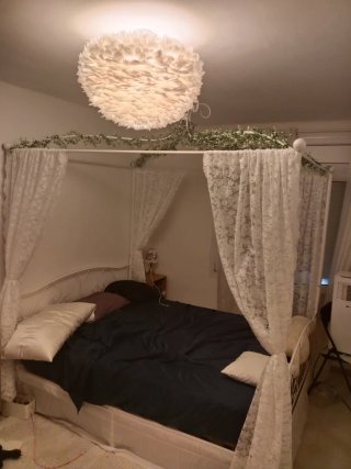 Cama Dosel 150x200 Blanca. Matrimonio. Hierro