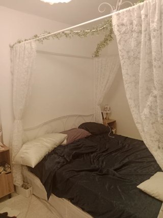 Cama Dosel 150x200 Blanca. Matrimonio. Hierro