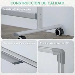 Pizarra Magnética Doble Cara con Soporte 120x90