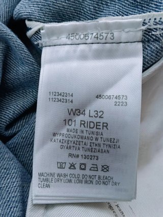 Lee 101 Rider W34 L32 Vaqueros Premium