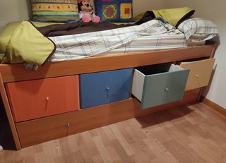 Cama nido con cajones de madera