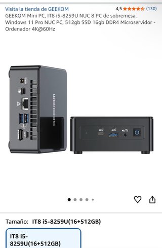 GEEKOM IT8 Mini PC i5-8259U 16GB RAM 512GB SSD