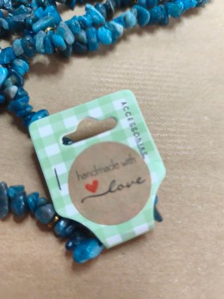 Collana Apatite con Crocifisso Blu