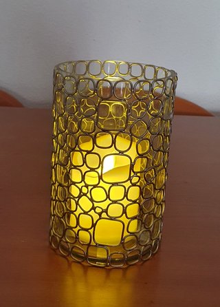 Portavelas de vidrio decorativo