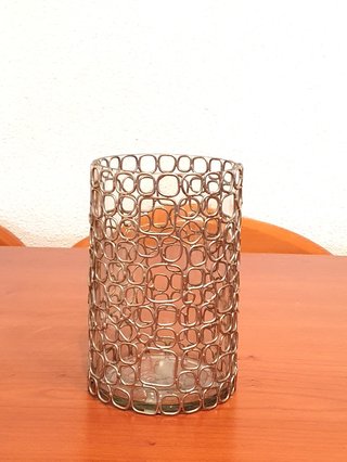 Portavelas de vidrio decorativo