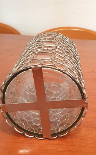 Portavelas de vidrio decorativo