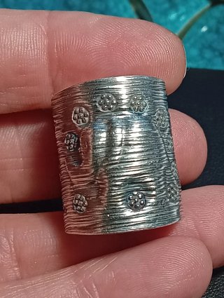 Anillo Plata Ley elefante y flores