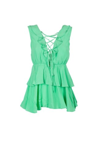 Fracomina Blusa Volantata Verde Taglia L