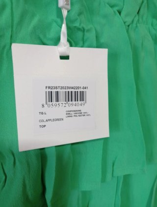 Fracomina Blusa Volantata Verde Taglia L