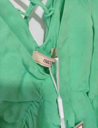 Fracomina Blusa Volantata Verde Taglia L