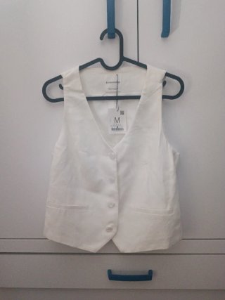 Chaleco Stradivarius Talla M Blanco