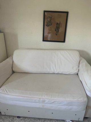 Sofá Cama 2 Plazas Tela Blanco