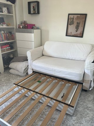 Sofá Cama 2 Plazas Tela Blanco