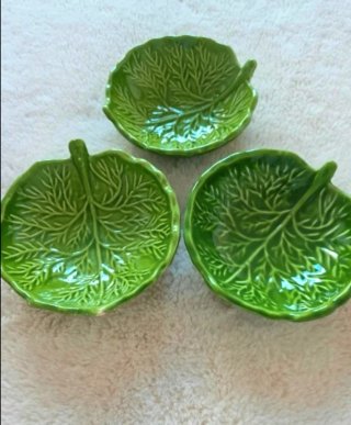 Set 3 Cuencos Hoja Cerámica 14cm