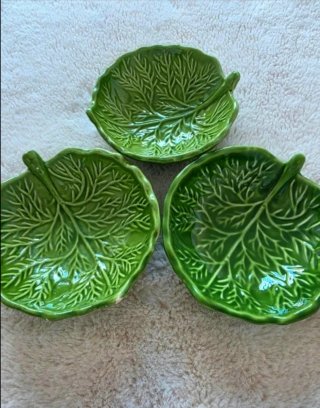 Set 3 Cuencos Hoja Cerámica 14cm
